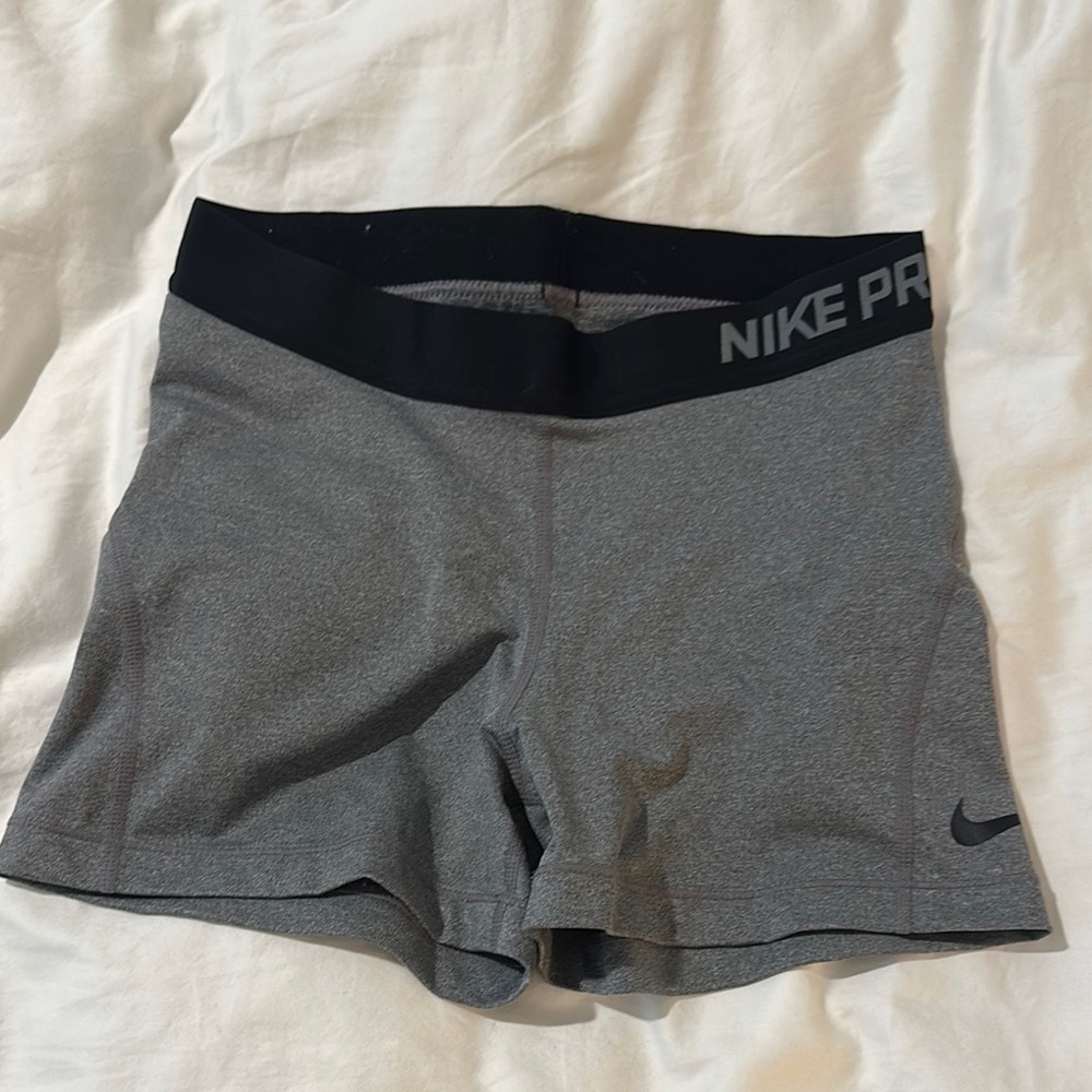 Nike Gray and Black Compression Athletic Shorts